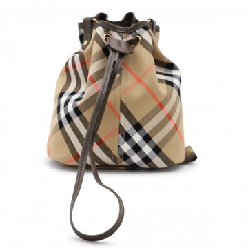 Burberry - Beige Leather Drawatrings Satchel Uni