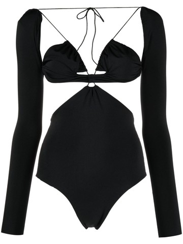 Amazuìn - cut-out long-sleeve body - women - Polyamide/Elastane - One Size - Black
