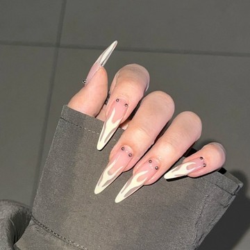 🎀台灣出貨🎀純手工穿戴甲氣質亢奮歐美光療甲辣妹高級法式貼片可拆卸學生美甲