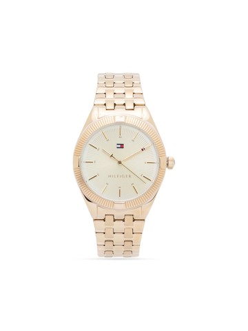 Tommy Hilfiger - fluted-bezel quartz 32mm - women - stainless steel - One Size - Gold