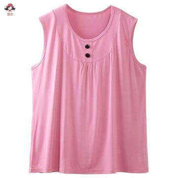 薇衣//莫代爾上衣 超舒適~女生上衣 家居服220斤女士背心夏季薄款莫代爾加肥加大碼汗衫中年寬鬆彈力背心女