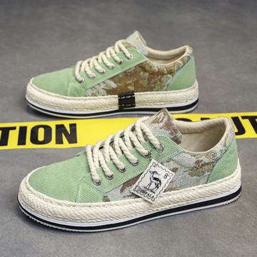 帆布男鞋2025新款夏季運動休閑平底滑板潮鞋學生低幫潮流百搭布鞋