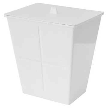 Hachiman Kasei 八幡化成 仿壁磚垃圾桶 3L  日本製造  PP塑料  20 x 14 x 22.5cm  簡約白色