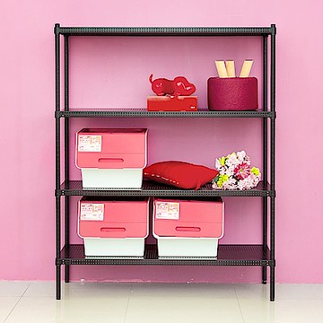 dayneeds 沖孔 120x45x150cm 四層收納架(烤漆黑) 層架/置物架/儲藏架