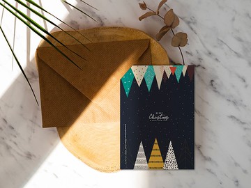 幾何聖誕樹森林【CM17036】洛可可草莓 WELKIN手創卡片