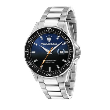 【2年國際保修】瑪莎拉蒂 Sfida 44mm 男士鋼帶石英夜光手錶 R8853140001 -(日本機芯)