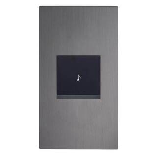 DOUBLE VICTORY 【月光摩登系列】電鈴押扣蓋板 直式 鋁合金拉絲金屬面板 晶亮優雅細節摩登灰