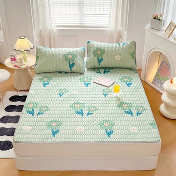 冰絲乳膠涼席三四件套兒童可水洗床笠單墊空調席子2025新款床笠款