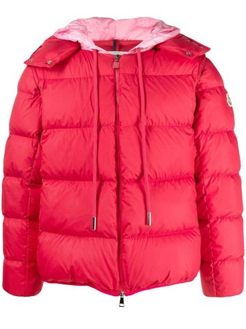 Moncler - logo-patch padded-jacket - unisex - Feather Down/Polyamide/Polyester - 2 - Red