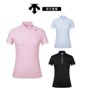 【DESCENTE】GOLF 迪桑特 女士 高爾夫球上衣(黑色/粉色/淺藍色)