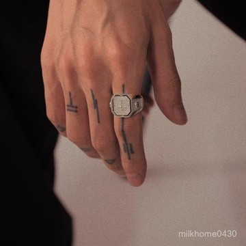 💍限時下殺💍十字星鑲嵌滿鑽翻轉純銀男女開口可調節戒指情侶嘻哈