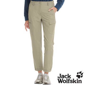 【Jack wolfskin 飛狼】女 石墨烯吸排縮口休閒長褲 彈性登山褲『卡其』