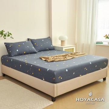 HOYACASA 100%精梳棉三件式床包枕套組-多款任選(單人/雙人/加大)