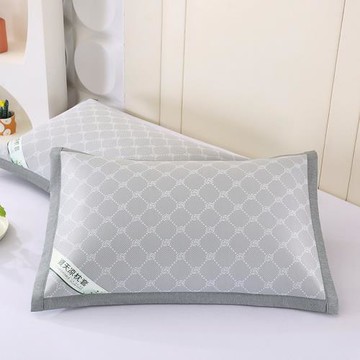 2025新款PE玫瑰提花夏涼冰絲枕套一對夏季涼感枕席枕片刺繡灰批發