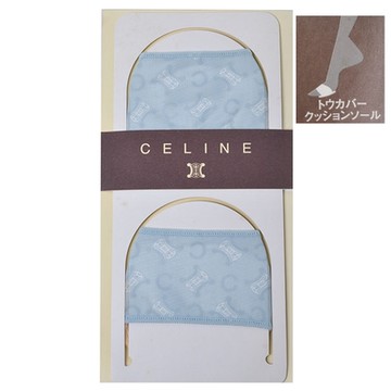 CELINE 品牌C字母圖騰LOGO紋女隱形襪(水藍色)
