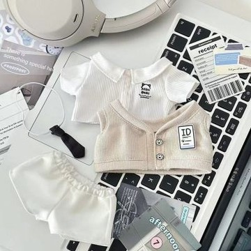 台灣出貨 20cm娃衣 棉花玩偶 diy套裝 公仔換裝 公仔娃娃衣服 無屬性娃衣 學院風娃衣 校園娃衣 20公分娃衣