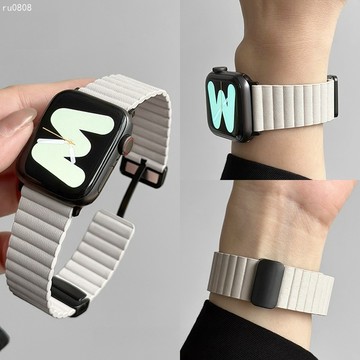 親膚 磁吸錶帶 適用於 AppleWatch S10 9 8 7 6 5 SE 蘋果手錶帶 44mm 45mm 46mm