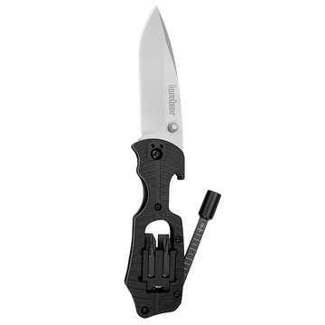 kershaw 折刀 附背夾套筒 19.4cm 142g  銀色 + 黑色  1支