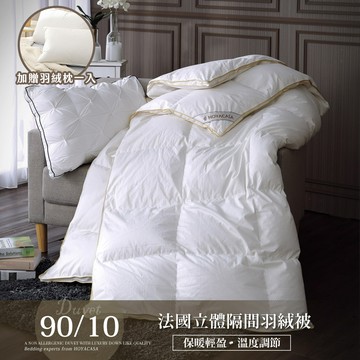 【加贈羽絨枕一入】(單人/雙人) / 90/10法國立體隔間羽絨被 / 羽絨之戀 / HOYACASA