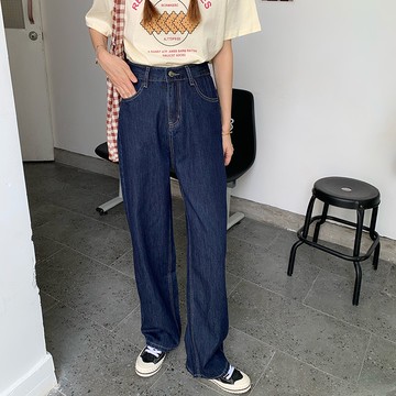 【太妮絲AA156】 現貨 質感牛仔藍 牛仔長褲 直筒褲 落地褲 INS 素色 牛仔褲 高腰 車