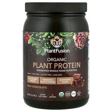 PlantFusion, 有機植物蛋白質，濃鬱巧克力味，22.6 盎司（641 克）