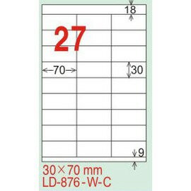 【龍德】LD-876(直角) 雷射、影印專用標籤-紅銅板 30x70mm 20大張/包【APP滿額下單4%點數(單一帳號最高1000點)】7/31止