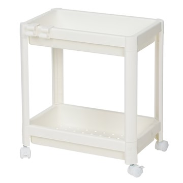 多用途二層架附輪 PP材質 40x36x22.8 cm  白色  1個