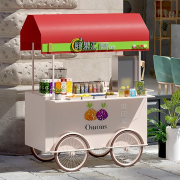 【免運/可開票】擺攤推車 鐵藝擺攤小推車戶外移動小吃攤位車廣場地攤展示架奶茶咖啡飲品車
