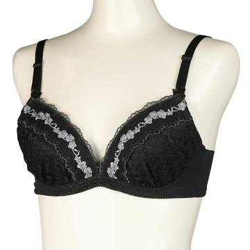 akachan honpo - 美型無鋼圈胸罩-有哺乳功能-黑色