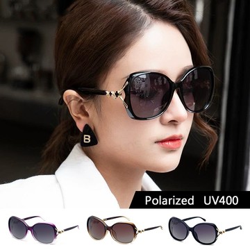 【隔日到貨】淑女偏光墨鏡 Polarized 名媛款大框顯小臉 時尚簍空四葉草造型 抗紫外線UV400 S926