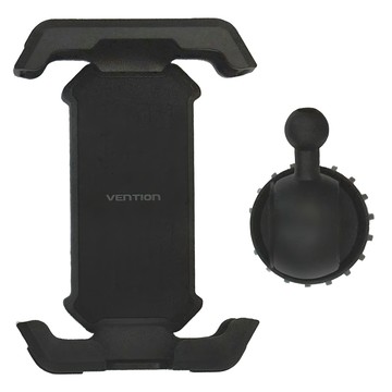 VEnTIOn 威迅 KSF系列 一鍵鎖緊式 自行車手機支架 方形旋鈕 ABS矽膠材質 適用4.7-6.9吋手機  黑色  1個
