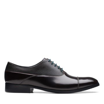 Clarks 工藝新生 -Craft Clifton Go 高級拋光亮光皮革橫飾牛津紳士鞋(深棕色) CLM74545D-男