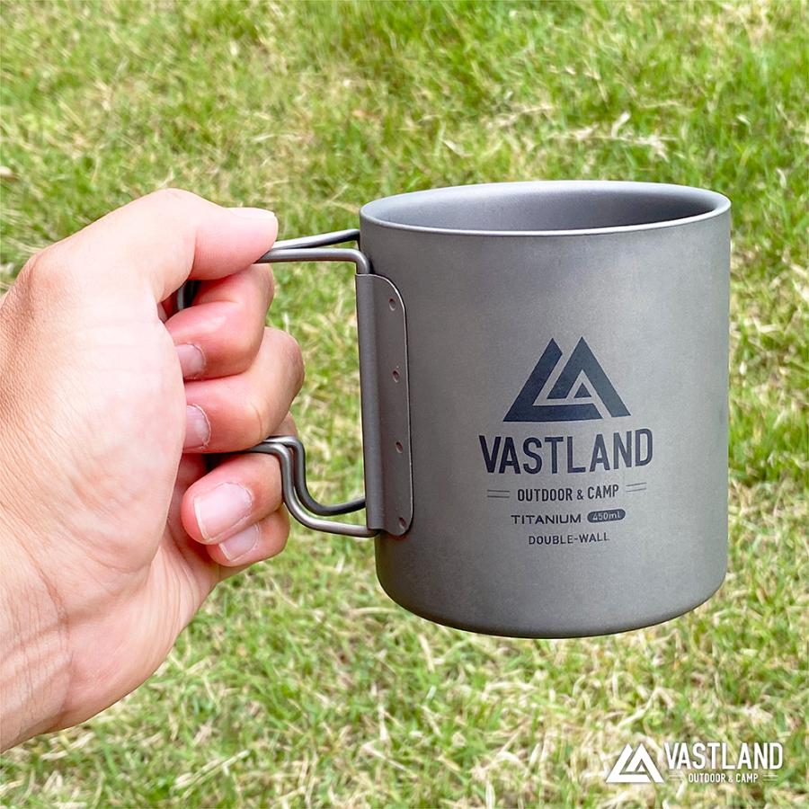 VASTLAND チタンマグカップ ダブル 450ml