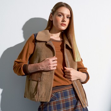 CLL巧玲瓏 柔軟絨毛保暖拉鍊背心 3124611