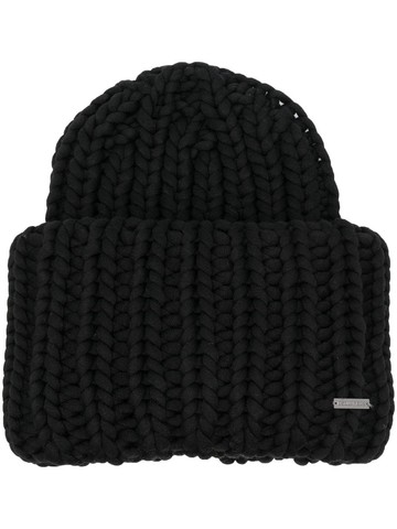 Dsquared2 - ribbed-knit beanie hat - women - Polyamide/Viscose/Wool - S - Black