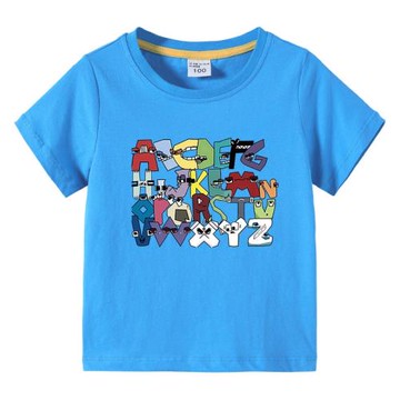 字母傳說字母人童裝兒童上衣短袖男童夏裝男孩女童半袖寶寶T恤7歲