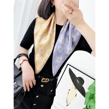 【漸變如意紋】100%桑蠶絲系脖高級感時尚真絲方巾絲巾圍巾女春