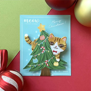 Meow 聖誕樹搗蛋貓貓胸針