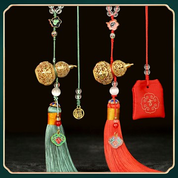 全銅葫蘆鍍金鎏鍍汽車掛件車掛工藝品《精美香掛》家居飾品禮物