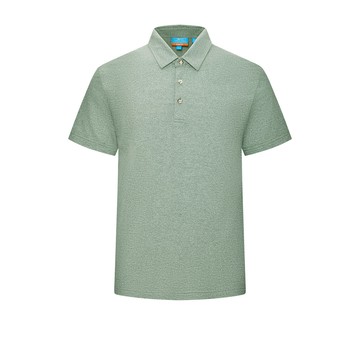 可機洗涼爽觸感柔軟輕膚襯衫領緹花布短袖T裇/靜謐灰綠 | 5114125243