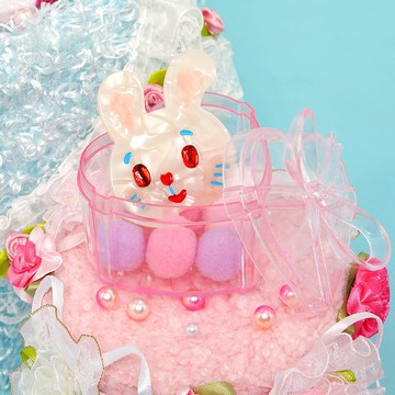 一閃一閃亮晶晶 80s復古昭和 可愛小兔子髮夾 天然貝殼材料