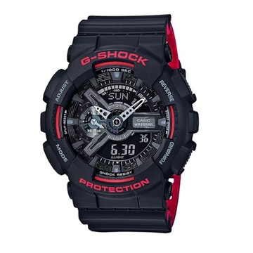 CASIO卡西歐 G-SHOCK 絕對強悍 時尚潮流運動錶款 黑紅 GA-110HR-1A_51.2mm