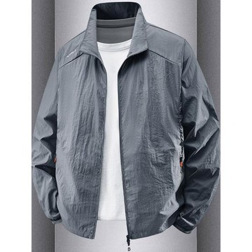 冰絲速干防曬衣男士夏季薄款立領外套透氣戶外2025新款男裝防曬服