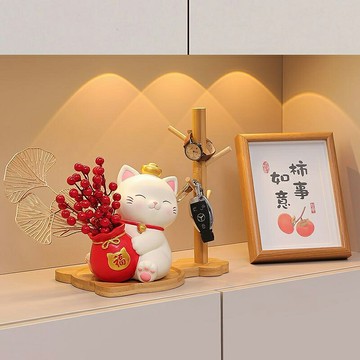 鑰匙收納 招財貓擺件 入戶玄關裝潢 擺飾 玄關收納 招財貓 玄關裝飾 客廳擺飾 鑰匙收納盒 桌面擺件 桌面收納 房間擺設