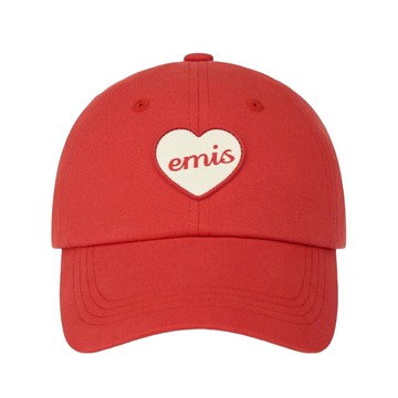 韓國 emis HEART LOGO WAPPEN BALL CAP 愛心標誌棒球帽 紅色RED