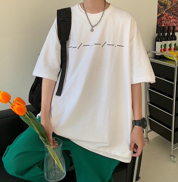FINDSENSE X 韓潮 男士 街頭時尚 符號圖案 寬鬆大尺碼 短袖T恤 男T 學生T