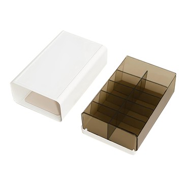 樂邦 抽屜式分隔收納盒 內衣褲/衣物 儲物/置物/整理 4062  12 x 24 x 31.4cm  透黑色 + 白色  1個