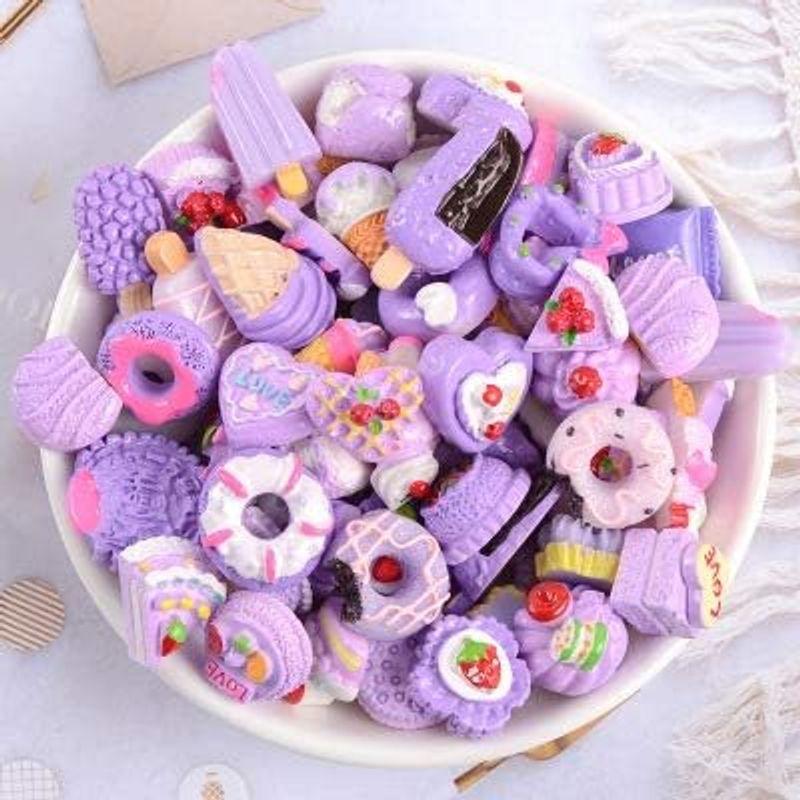 スイーツデコパーツ 約100個セット お菓子 ハンドメイド 手芸用品 クラフト用品 レジン用品 パーツ デコ素材 手芸 デコレーションパーツ