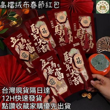 【臺灣出貨🚀】高檔絨布春節紅包 2026馬年創意新年大紅包高檔絨面 年節商品 新春 喜氣 紅包 豎式紅包袋 新年紅包袋