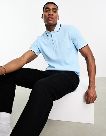 BOSS Green Paddy polo in pastel blue
